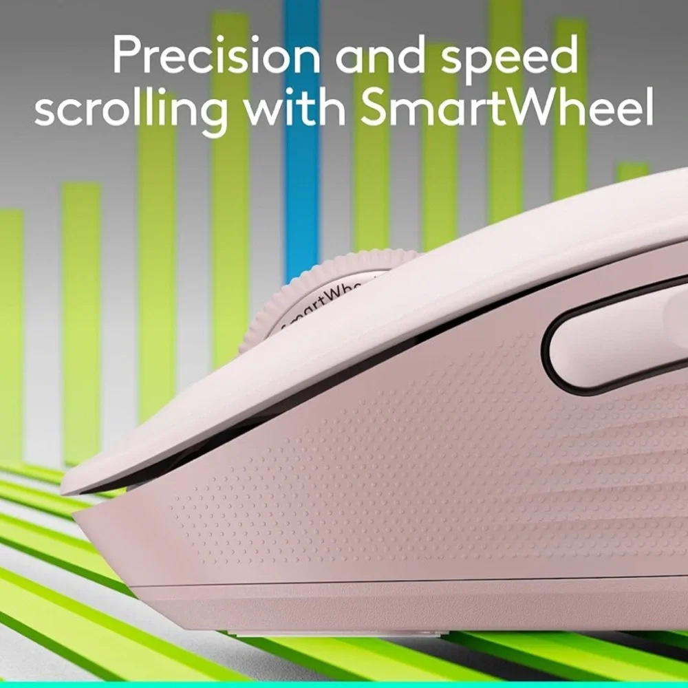 Logitech Signature M650 Wireless Optical USB Mouse, Pink